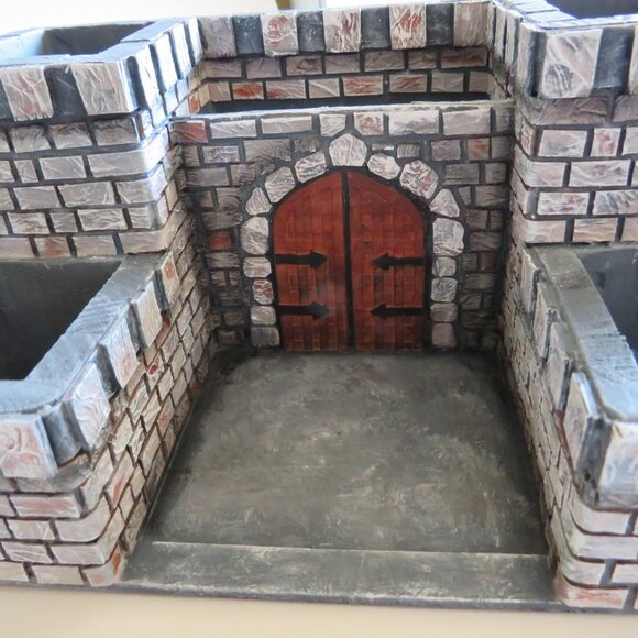 HANDCRAFTED CASTLE 90% wood Medieval Fortress Pretend Play or Desk Organizer - Picture 8 of 11
